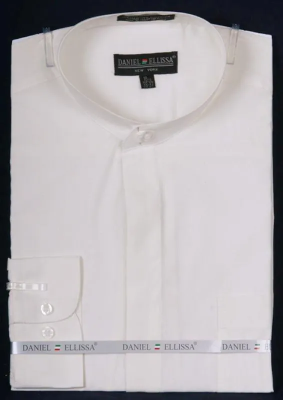 Ivory Men's Classic Banded Collar French Dress Shirt sold by Alberto Nardoni