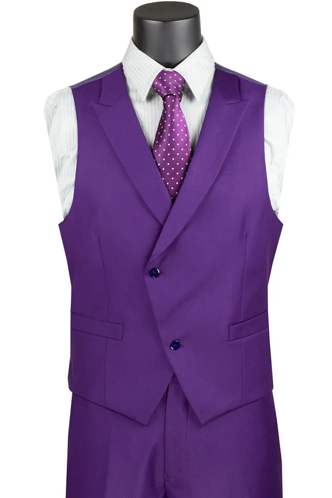 Purple Modern Fit 3 Piece Suit with Vest and Elastic Waist Band Pants sold by Alberto Nardoni product image thumbnail 2