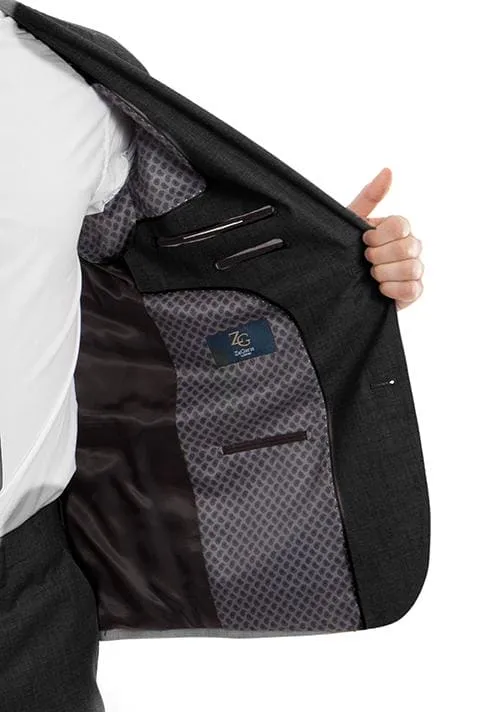 Arezzo Collection - 100% Wool Suit Modern Fit Italian Style 3 Piece in Black sold by Alberto Nardoni product image thumbnail 2