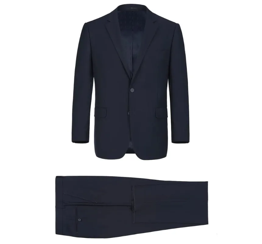 Vanderbilt Collection - Classic 2 Piece Suit 2 Buttons Regular Fit In Dark Navy sold by Alberto Nardoni