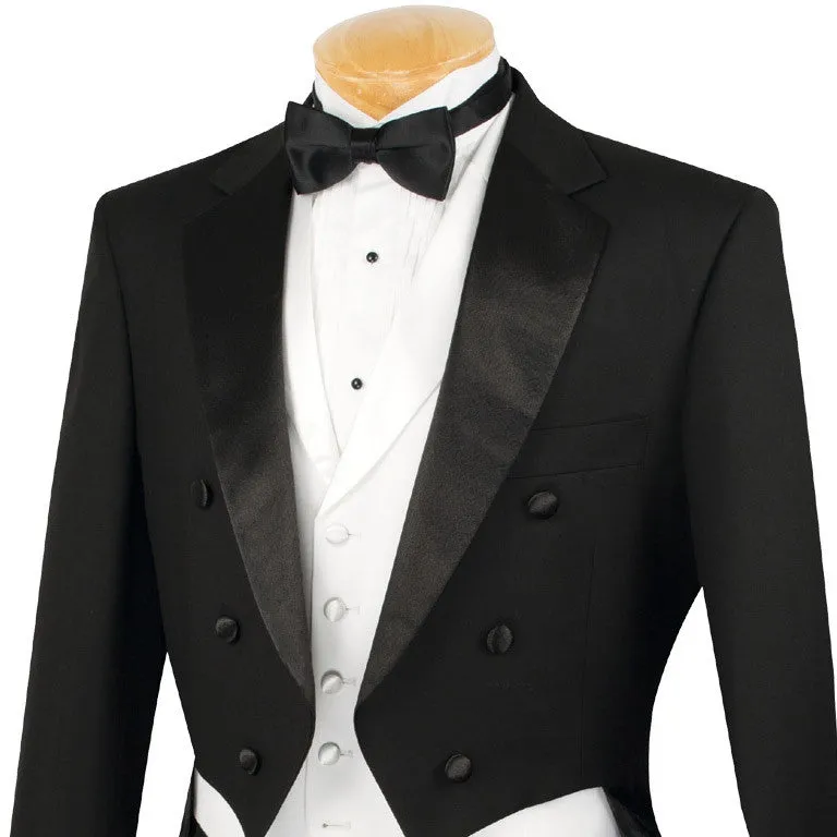 Men's Tuxedo Regular Fit Collection With Tails 3 Piece In Black sold by Alberto Nardoni product image thumbnail 3