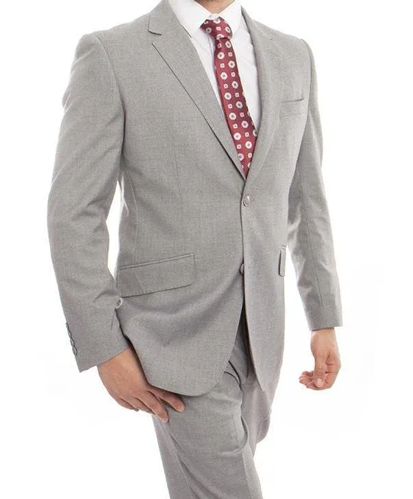 Arezzo Collection - 100% Wool Suit Modern Fit Italian Style 2 Piece in Gray sold by Alberto Nardoni