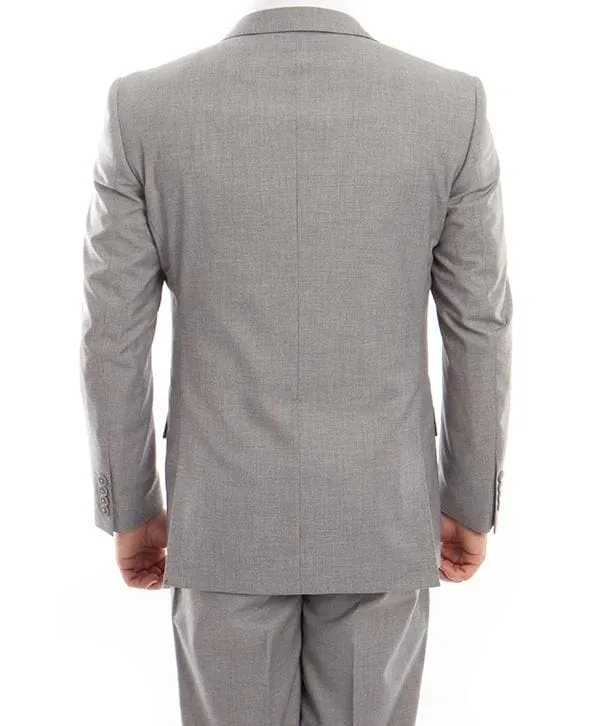 Arezzo Collection - 100% Wool Suit Modern Fit Italian Style 2 Piece in Gray sold by Alberto Nardoni product image thumbnail 2