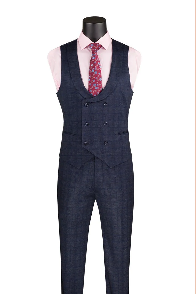 Slim Fit 3 Piece Stretch Fabric Suit in Navy sold by Alberto Nardoni product image thumbnail 2