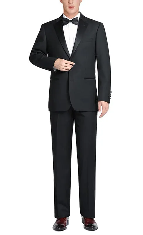 Classic Black Regular Fit 100% Wool Tuxedo Suit sold by Alberto Nardoni product image thumbnail 2