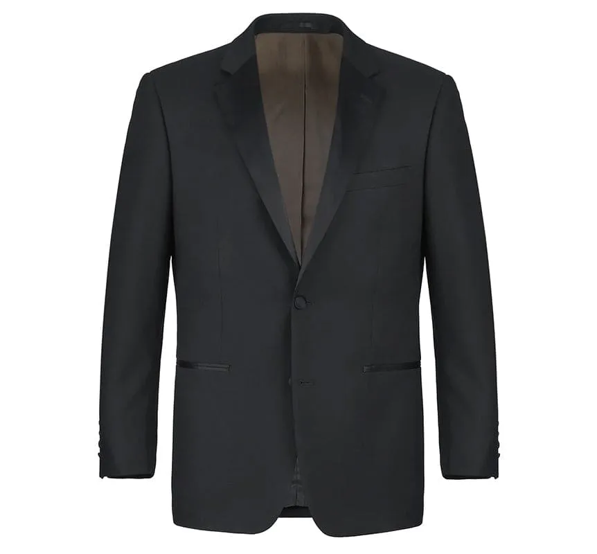 Classic Black Regular Fit 100% Wool Tuxedo Suit sold by Alberto Nardoni product image thumbnail 3