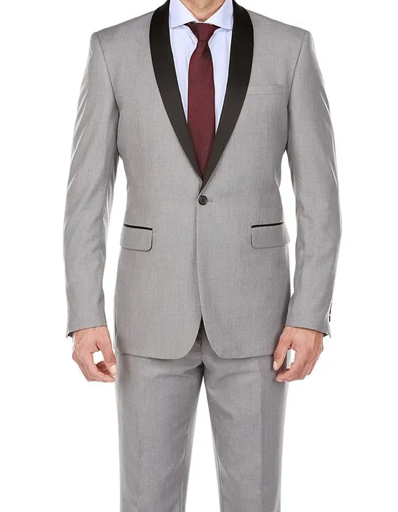Gray 2 Piece Tuxedo Shawl Lapel Slim Fit sold by Alberto Nardoni