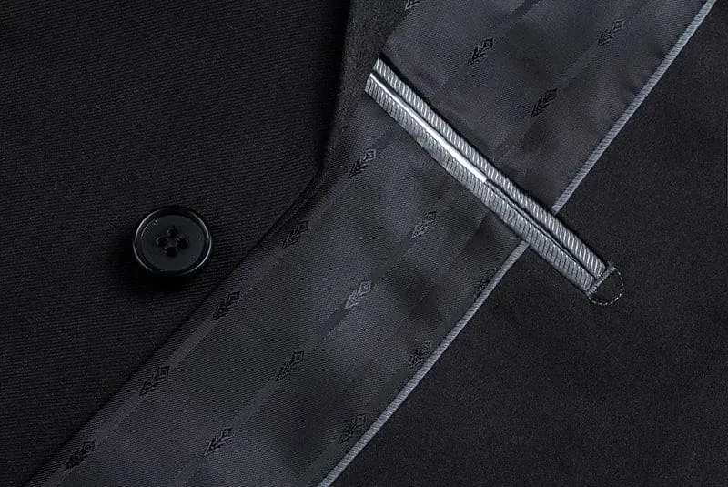 Black 2 Piece Tuxedo Shawl Lapel Slim Fit sold by Alberto Nardoni product image thumbnail 5