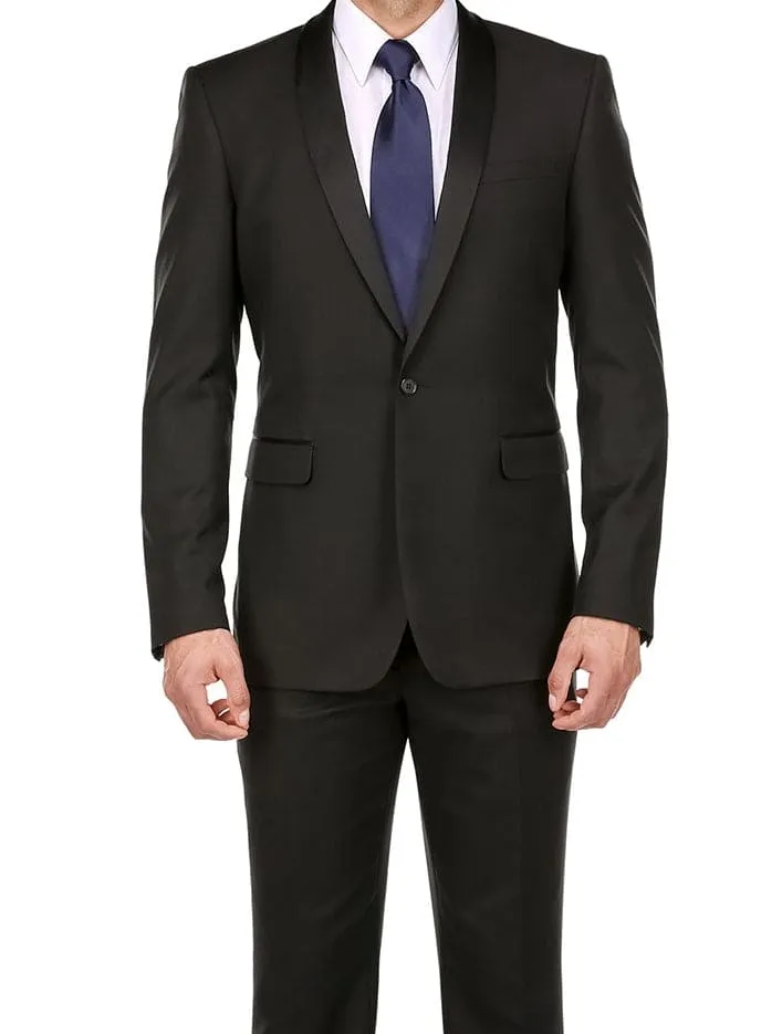 Black 2 Piece Tuxedo Shawl Lapel Slim Fit sold by Alberto Nardoni