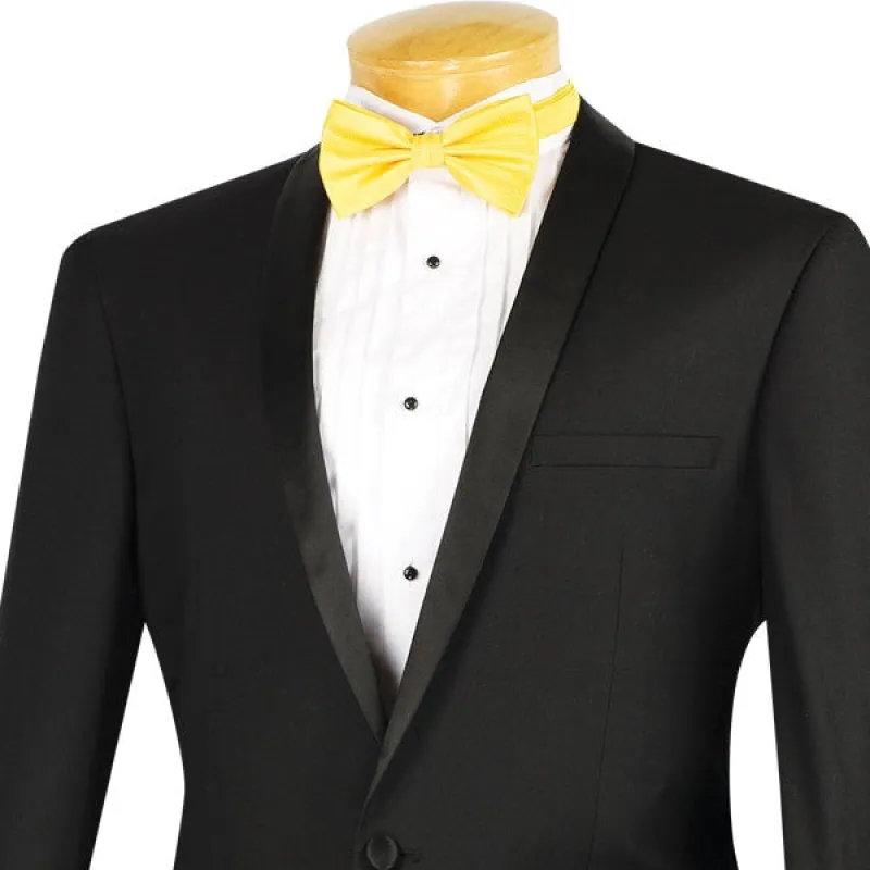 Kingsman Collection - Shawl Collar Slim Fit Tuxedo 2 Piece 1 Button Black sold by Alberto Nardoni