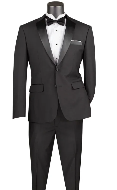 Excalibur Collection - Slim Fit Tuxedo 2 Piece 2 Buttons Design in Black sold by Alberto Nardoni