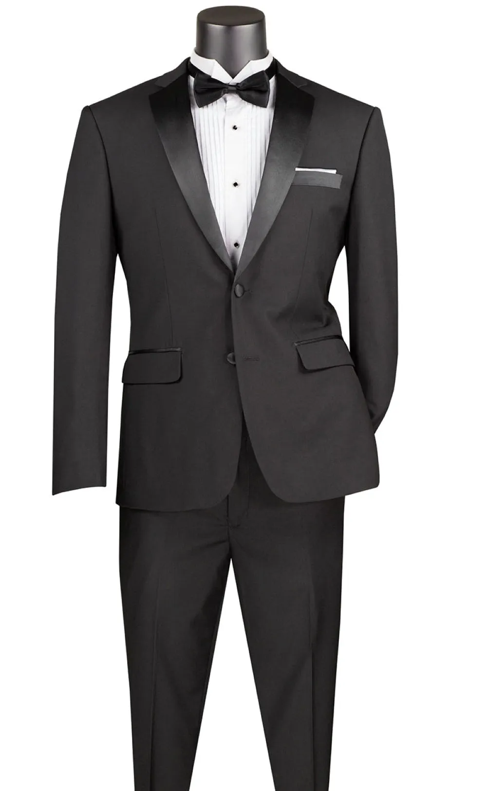 Excalibur Collection - Slim Fit Tuxedo 2 Piece 2 Buttons Design in Black sold by Alberto Nardoni
