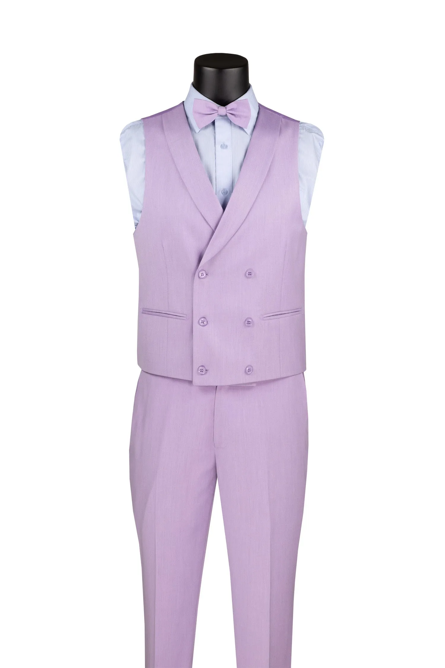 Slim Fit Tuxedo 3 Piece with Matching Bow Tie in Lavender sold by Alberto Nardoni product image thumbnail 2