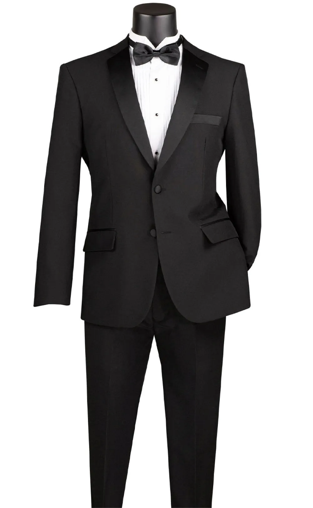 Slim Fit 2 Piece Dress Tuxedo Single Breasted 2 Button Design in Black sold by Alberto Nardoni