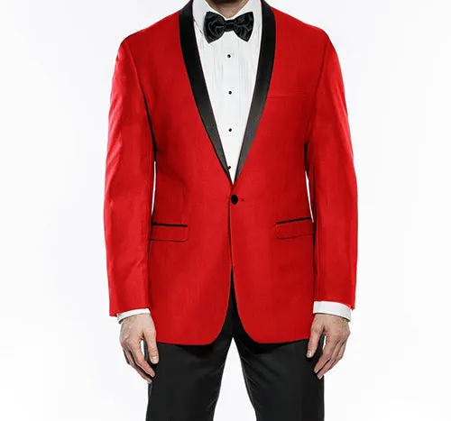 Kingsman Collection - Shawl Collar Slim Fit Tuxedo 2 Piece 1 Button Red sold by Alberto Nardoni