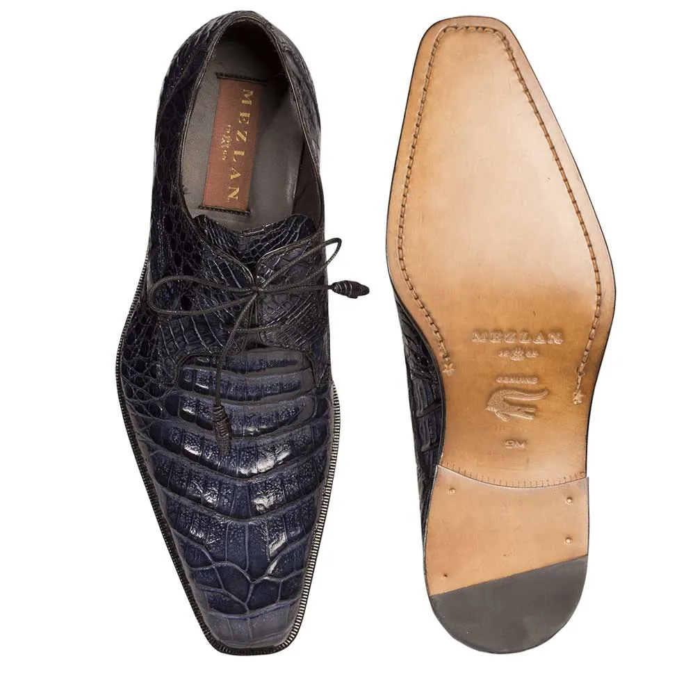 Mens Mezlan Anderson Caiman Crocodile Dress Shoe in Navy sold by Alberto Nardoni product image thumbnail 2