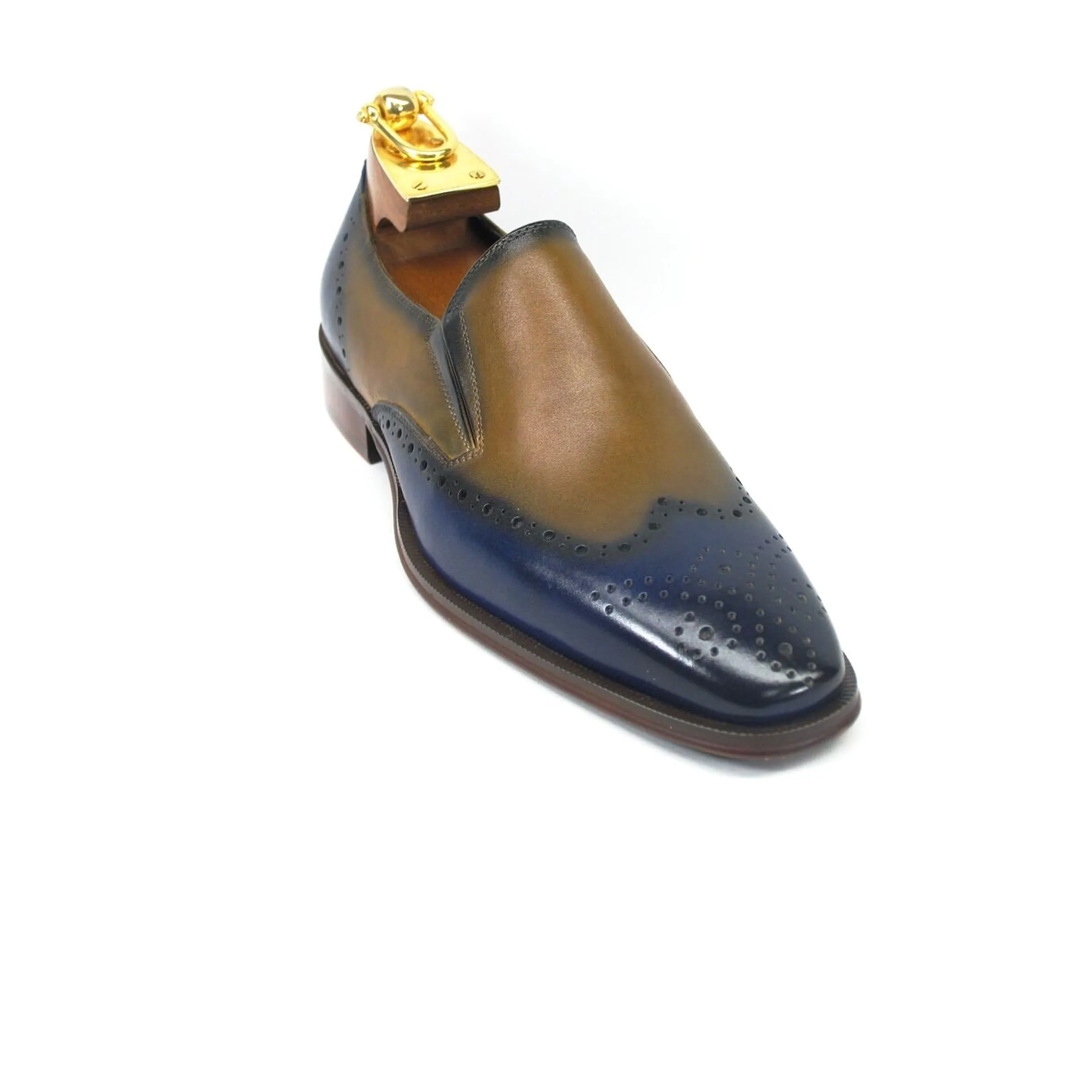 Mens Two Tone Leather Loafer Dress Shoe in Black sold by Alberto Nardoni product image thumbnail 3
