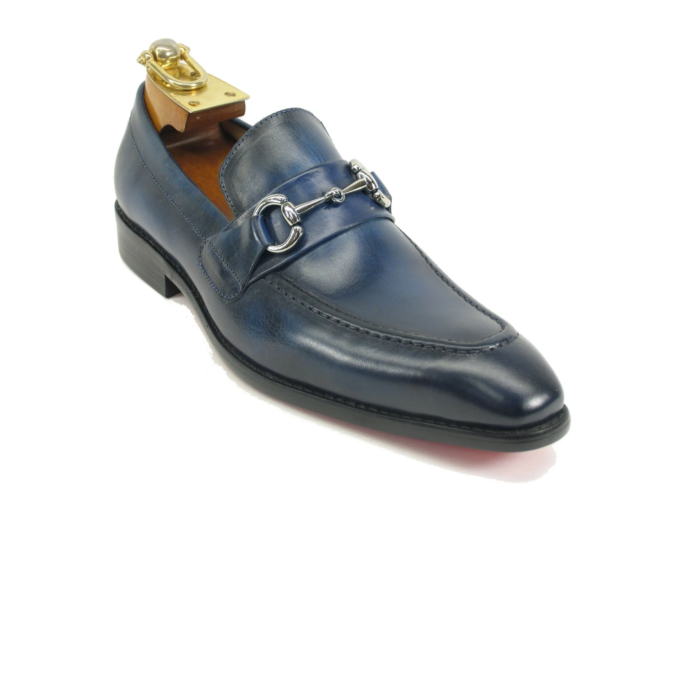 Mens Carrucci Signature Metal Buckle Leather Loafer in Cognac sold by Alberto Nardoni product image thumbnail 3