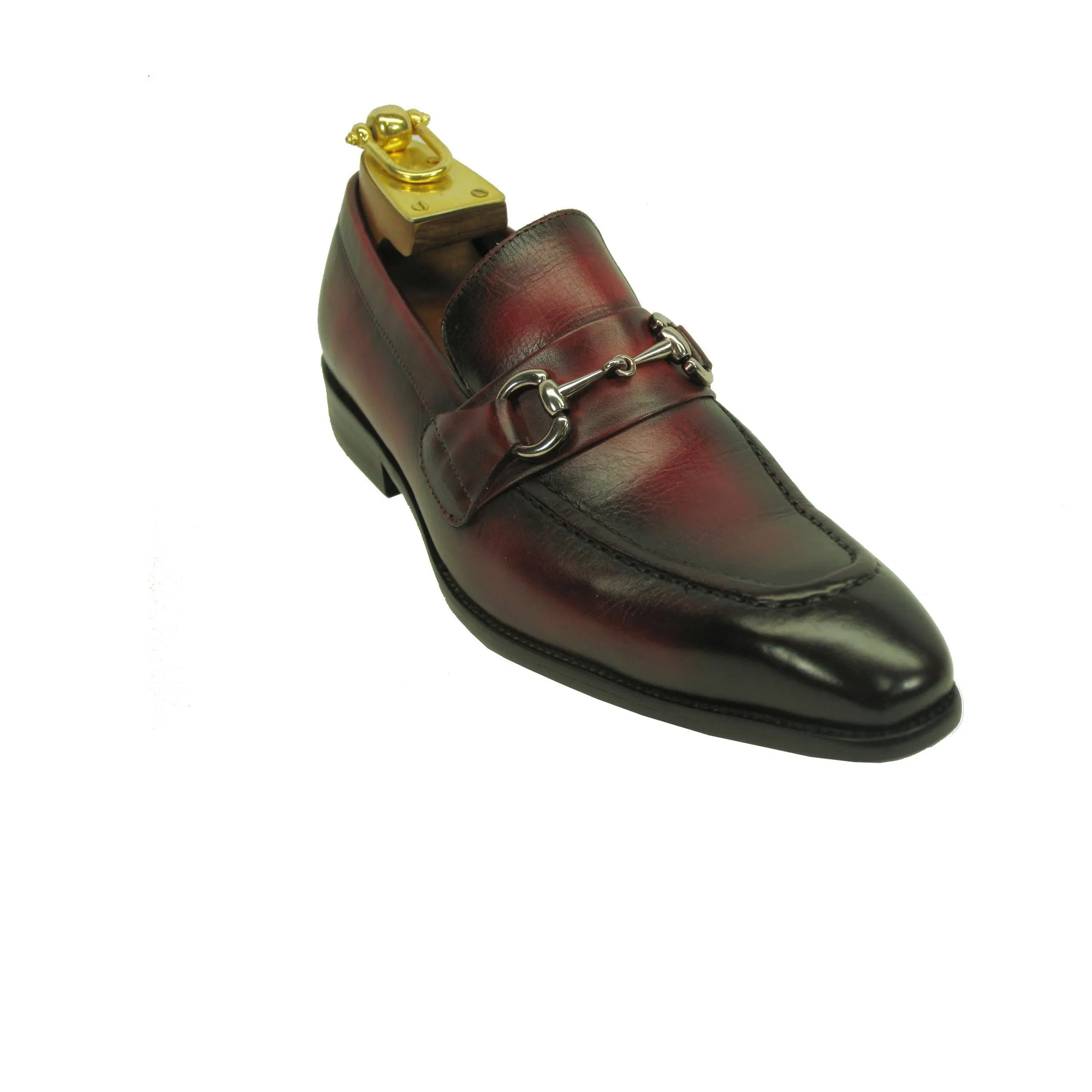 Mens Carrucci Signature Metal Buckle Leather Loafer in Cognac sold by Alberto Nardoni product image thumbnail 4