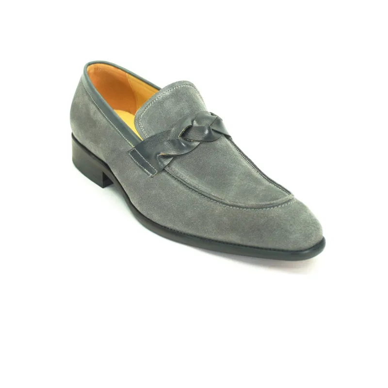 Mens Carrucci Suede Loafer Dress Shoe in Grey sold by Alberto Nardoni