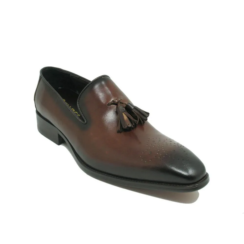 Mens Carrucci Wholecut Leather tassel Loafer Dress Shoe in Cognac sold by Alberto Nardoni product image thumbnail 3