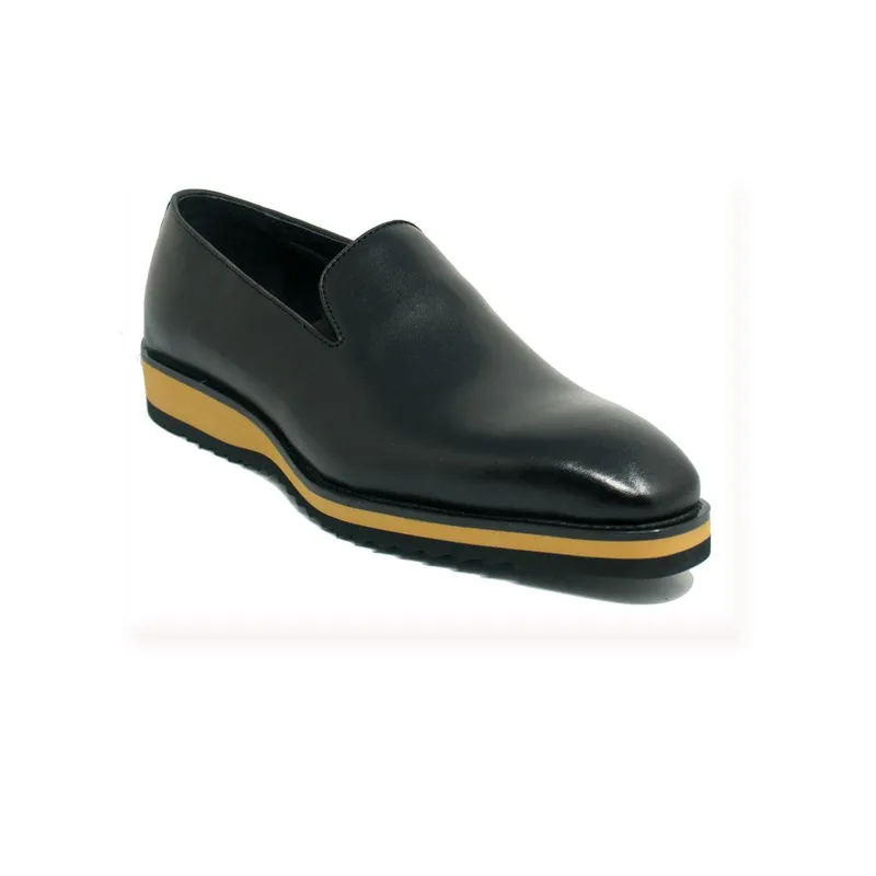 Mens Carrucci Whole Cut Leather Fade Slip On Dress Shoe in Black sold by Alberto Nardoni