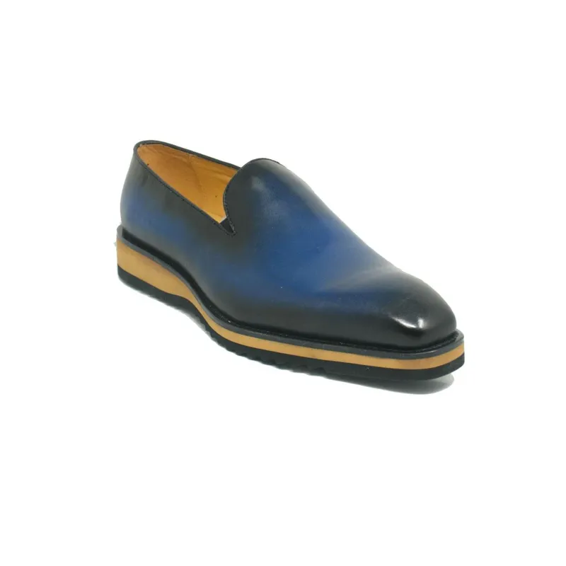 Mens Carrucci Whole Cut Leather Fade Slip On Dress Shoe in Blue sold by Alberto Nardoni