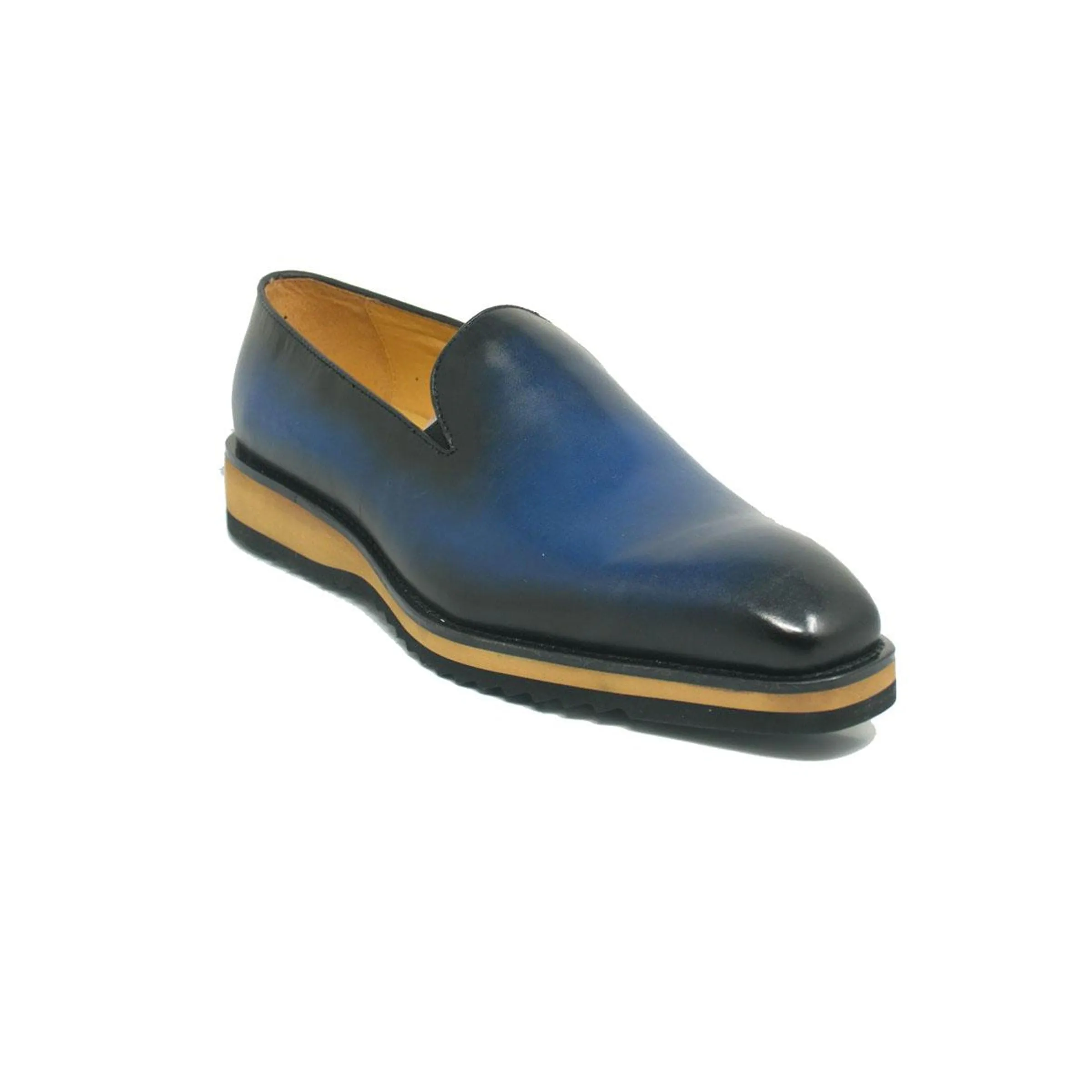Mens Carrucci Whole Cut Leather Fade Slip On Dress Shoe in Blue sold by Alberto Nardoni