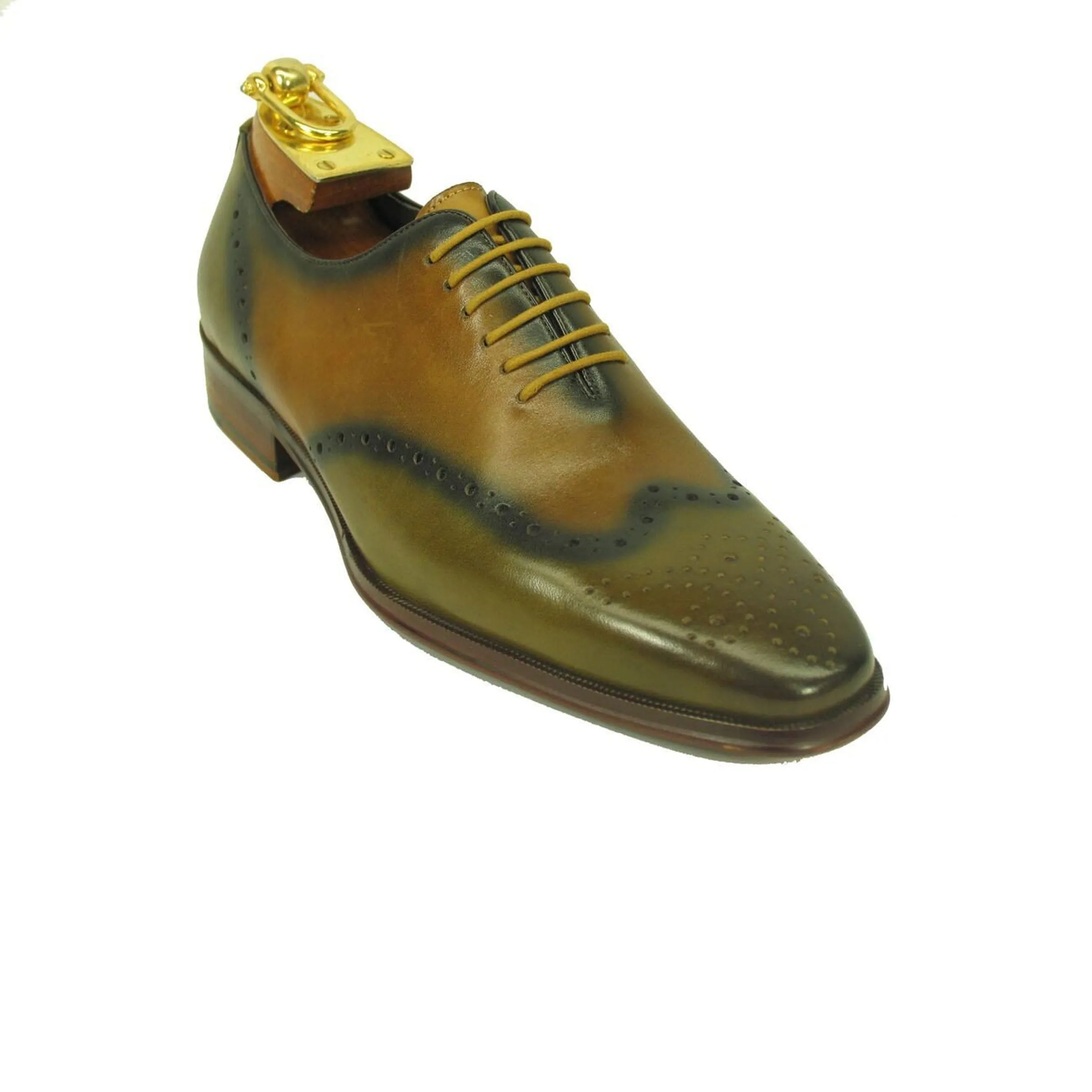 Mens Two Tone Contrast Leather Wingtip Dress Shoe in Black sold by Alberto Nardoni product image thumbnail 4