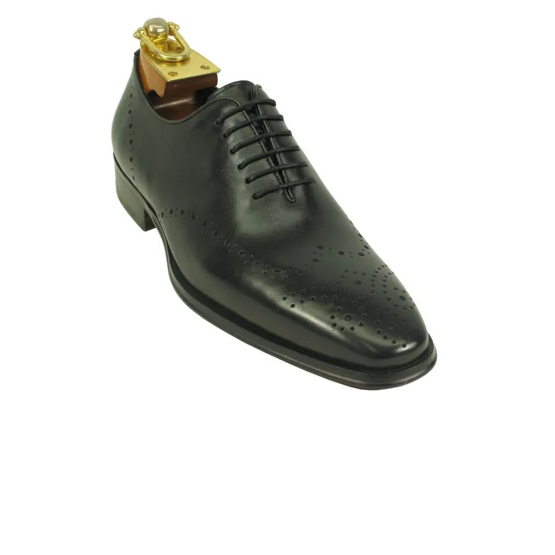 Mens Two Tone Contrast Leather Wingtip Dress Shoe in Black sold by Alberto Nardoni