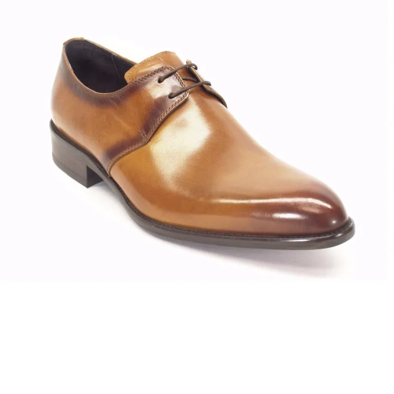 Mens Carrucci Modern Leather Lace Up Dress Shoe in Cognac sold by Alberto Nardoni