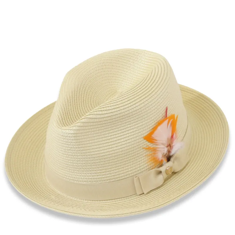 Tapa Crushable Straw Hat Fedora in Tan sold by Alberto Nardoni