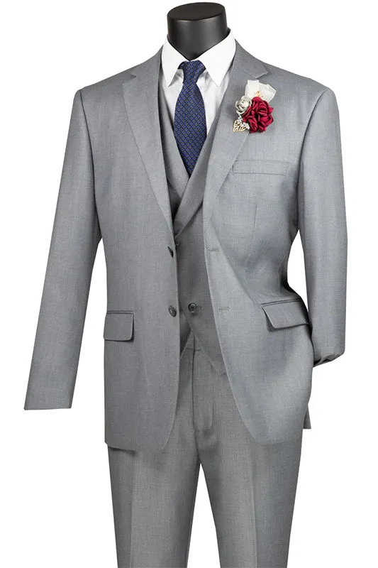 Light Gray Modern Fit 3 Piece Suit with Vest and Elastic Waist Band Pants sold by Alberto Nardoni