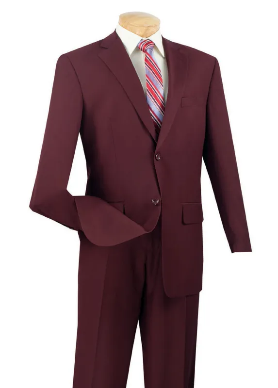 (42L, 44L, 44S) Regular Fit 2 Piece Burgundy Suit sold by Alberto Nardoni