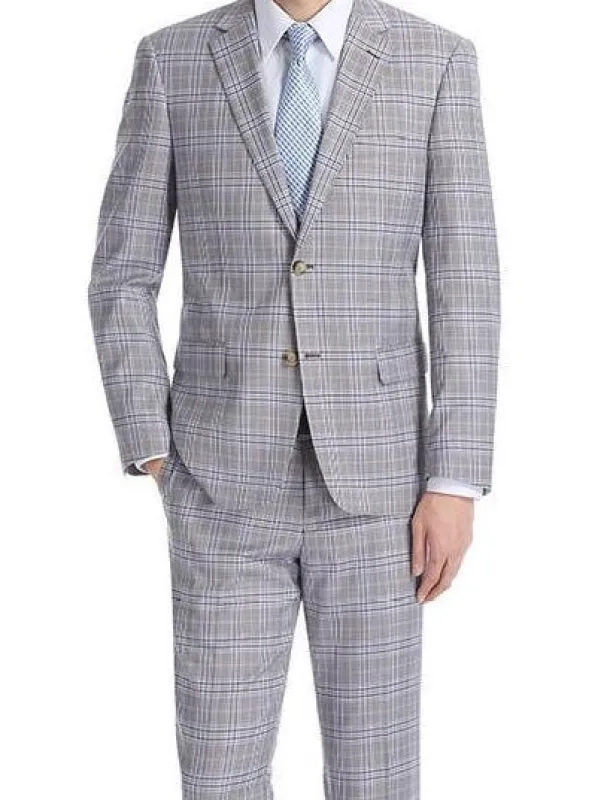 Gerace Collection - 2 Piece Glen Plaid Slim Fit Suit In Gray sold by Alberto Nardoni