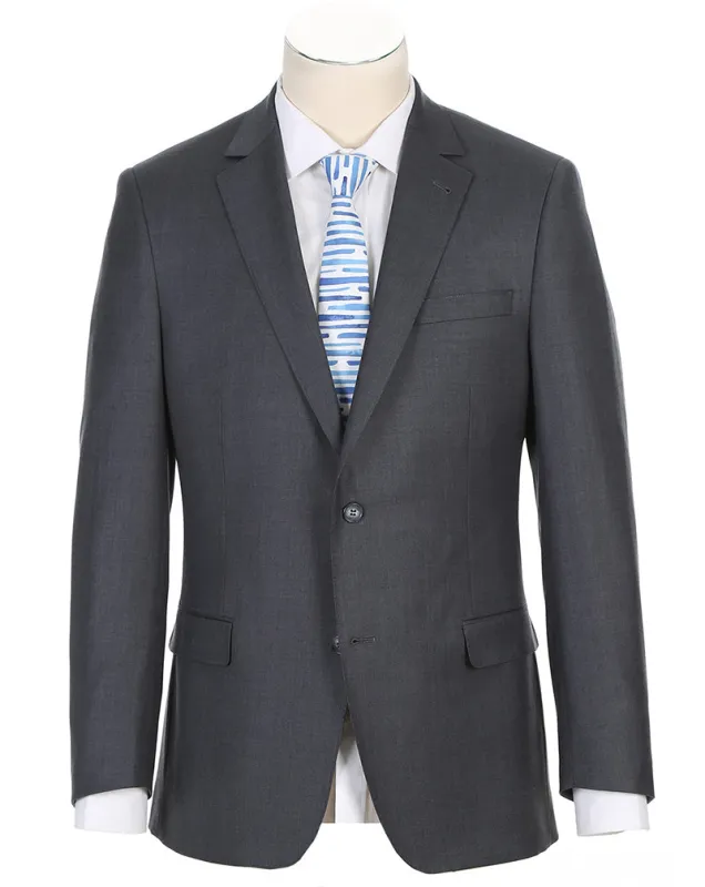 Half Canvas Wool Dress Suit Regular Fit 2 Piece in Gray made by Alberto Nardoni