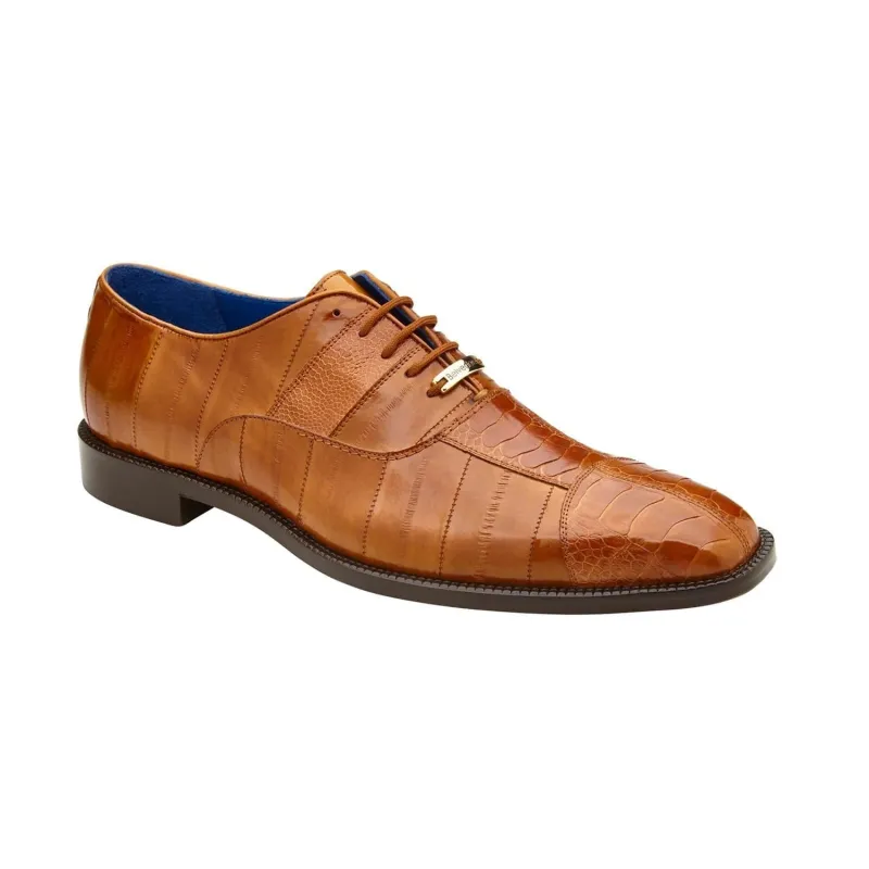 Belvedere Mare Shoes Men's Camel Genuine Ostrich & Eel Split-toe Oxfords sold by Alberto Nardoni