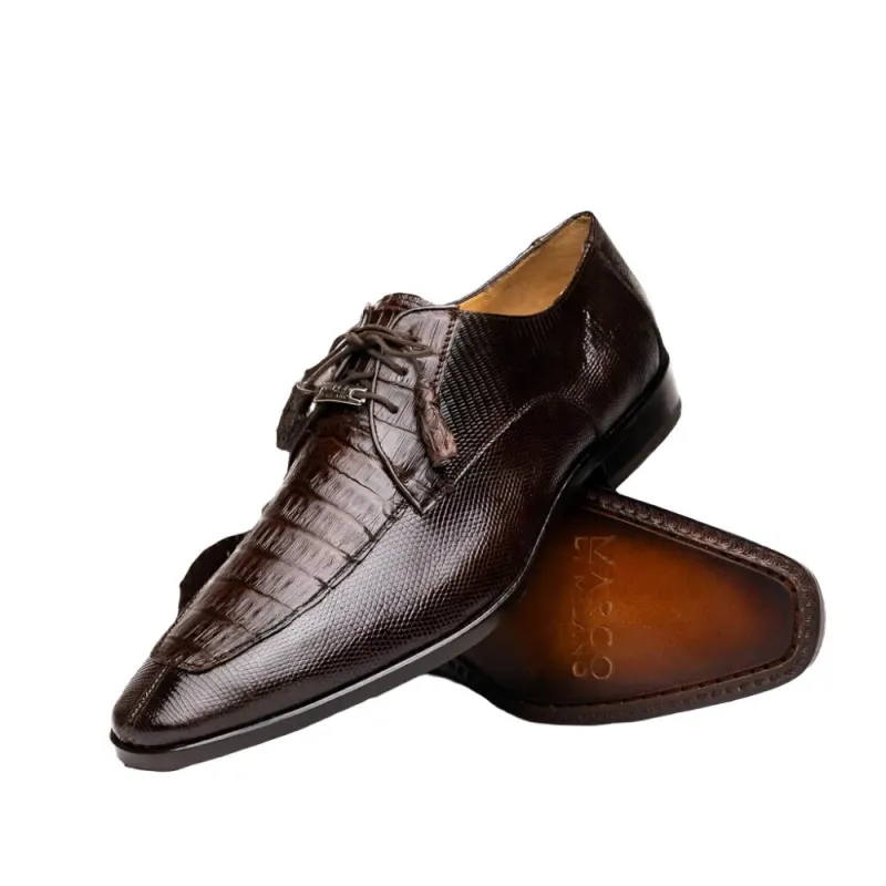 Marco Di Milano Merida Brown Oxfords Lizard & Caiman Crocodile Shoes sold by Alberto Nardoni