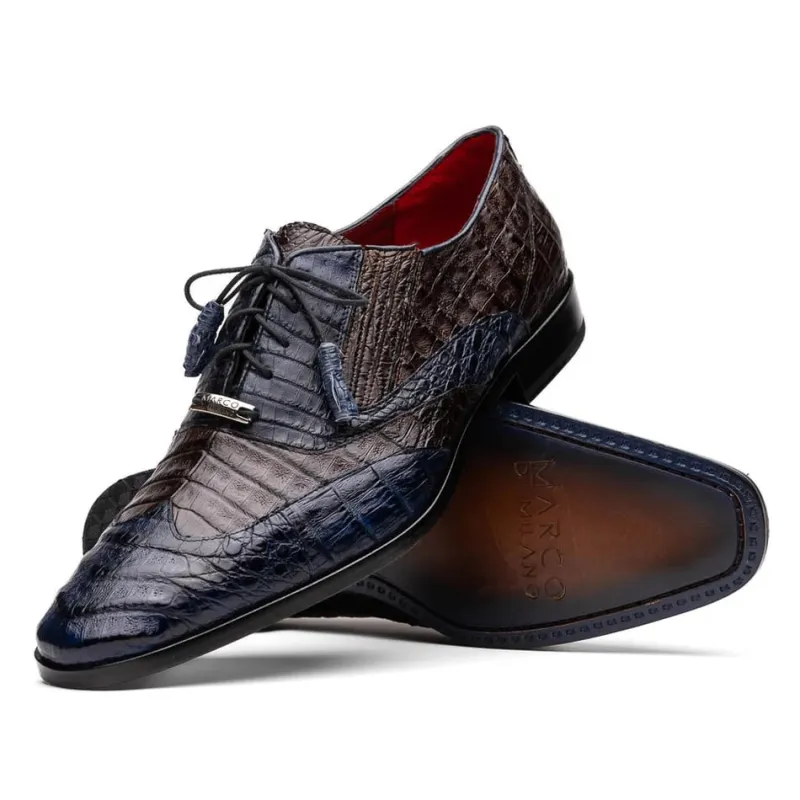 Marco Di Milano Luciano Men's Shoes Exotic Crocodile Classic Wingtip Dress Derby Oxfords sold by Alberto Nardoni
