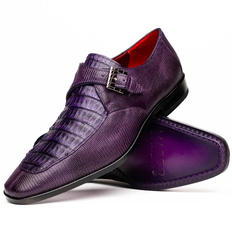 Marco Di Milano Toluca Purple Monk Strap Lizard & Crocodile Shoes sold by Alberto Nardoni