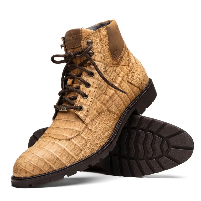 Marco Di Milano Leoni Men's Shoes Oil Orix Genuine Caiman Crocodile Rugged Boots sold by Alberto Nardoni