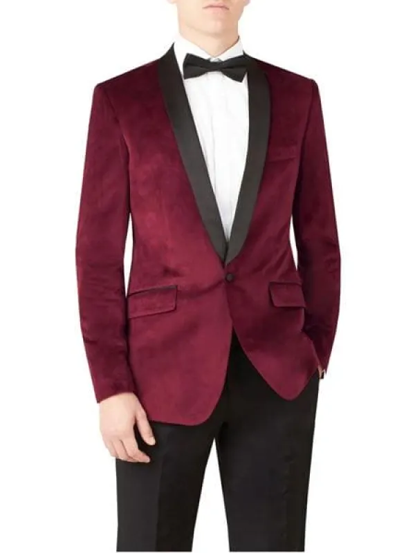 Black and Burgundy Slim Fit Wine ~ Maroon Suit For Men's made by Alberto Nardoni