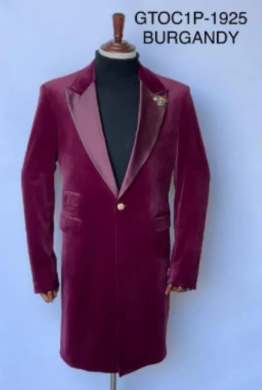 Velvet Cutaway Tuxedo - Velvet Morning Suit - Velvet Tail Tuxedo - Burgundy sold by Alberto Nardoni