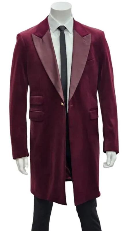 Zoot Suit Made of Velvet Fabric - 1920s Velvet Suit (Black Pants) - Burgundy sold by Alberto Nardoni