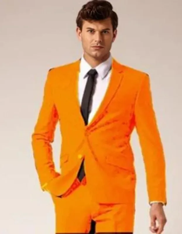 Men's 2 Button Orange Suit sold by Alberto Nardoni
