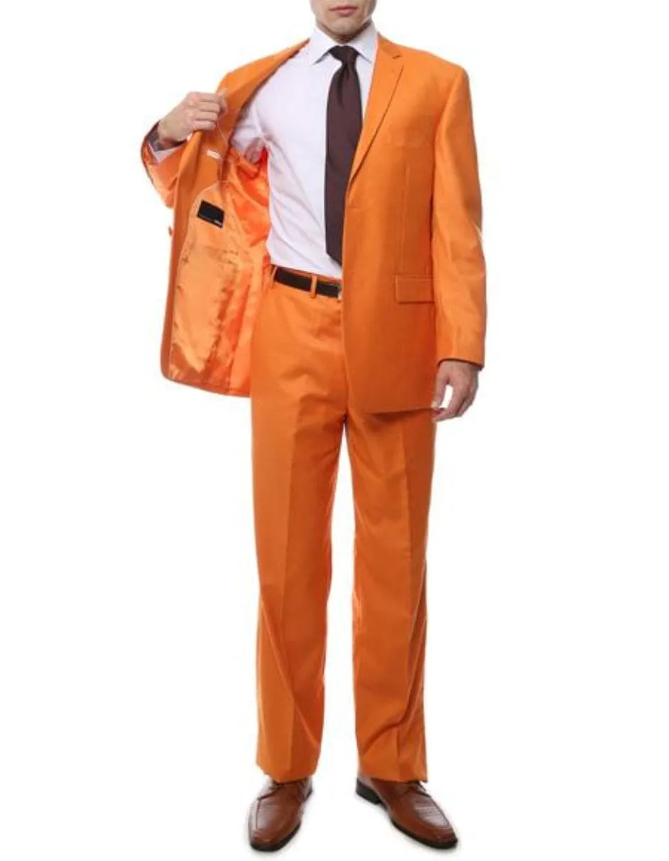 Men's 2 Button Orange Regular Fit Suit sold by Alberto Nardoni product image thumbnail 3