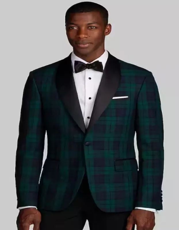 Plaid Dinner Jacket - Green Tartan Sportcoat sold by Alberto Nardoni