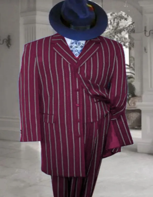 Burgundy Zoot Suit - 1920s Suit - Gangster Long Suit sold by Alberto Nardoni