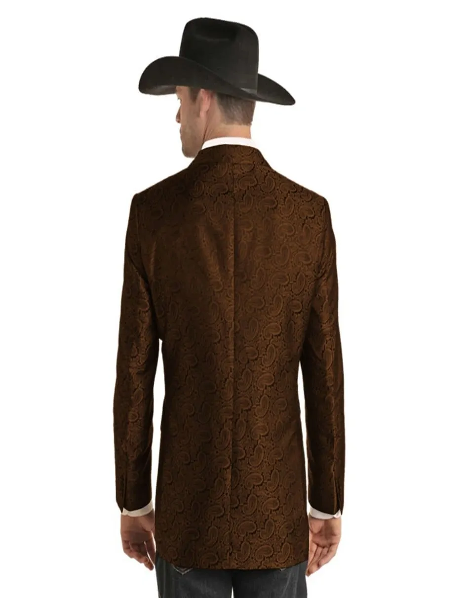 Mens Two Button Notch Lapel Paisley Pattern Blazer Brown sold by Alberto Nardoni product image thumbnail 2