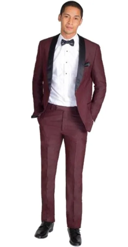 Burgundy Velvet Suit Shawl Lapel tuxedo Suit Looking Jacket & Pants sold by Alberto Nardoni
